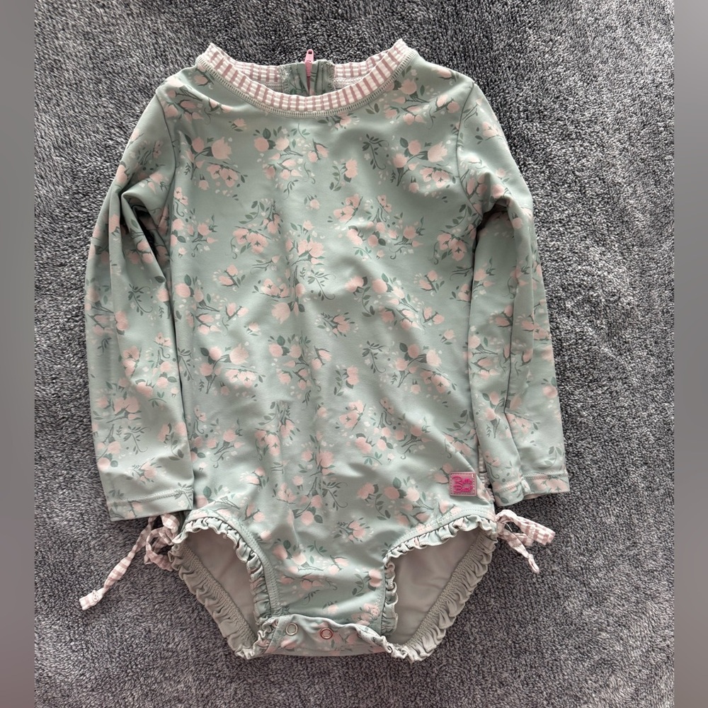 Ruffle Butts Pink Floral Long Sleeve Bodysuit